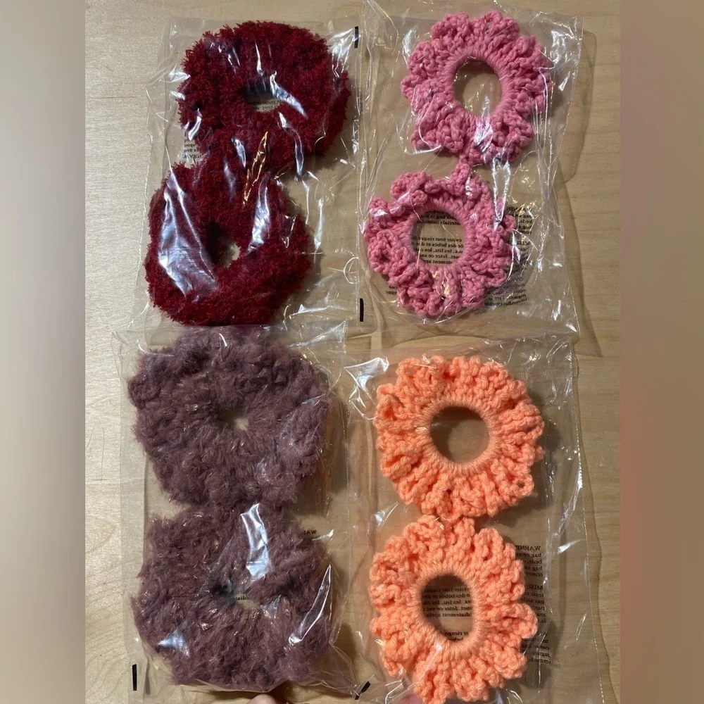 Hand Crafted Crochet Scrunchies 8 Pieces (AC-2)